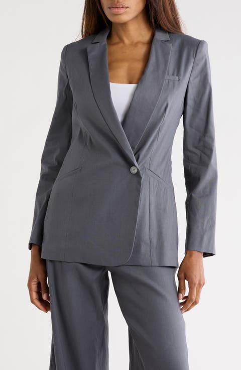 Double-Breasted Linen Blazer