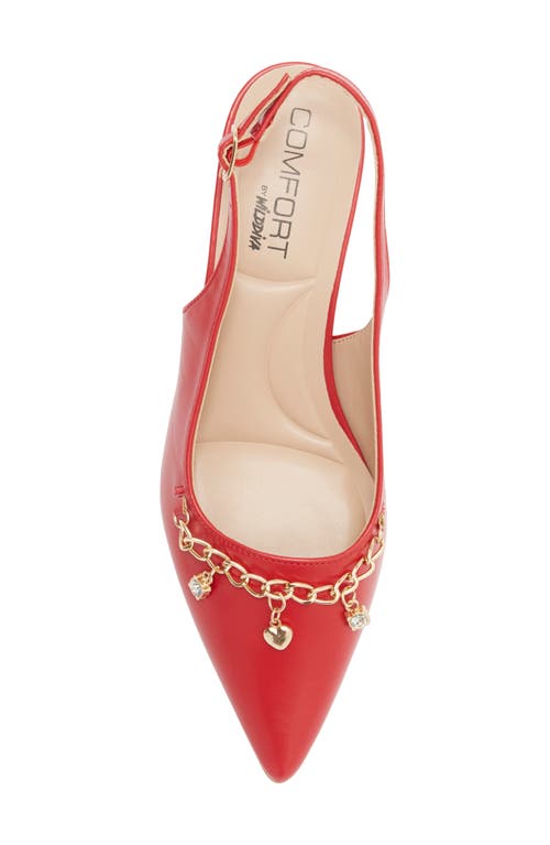 Wild Diva Lounge Aleena Chain Slingback Pump In Red