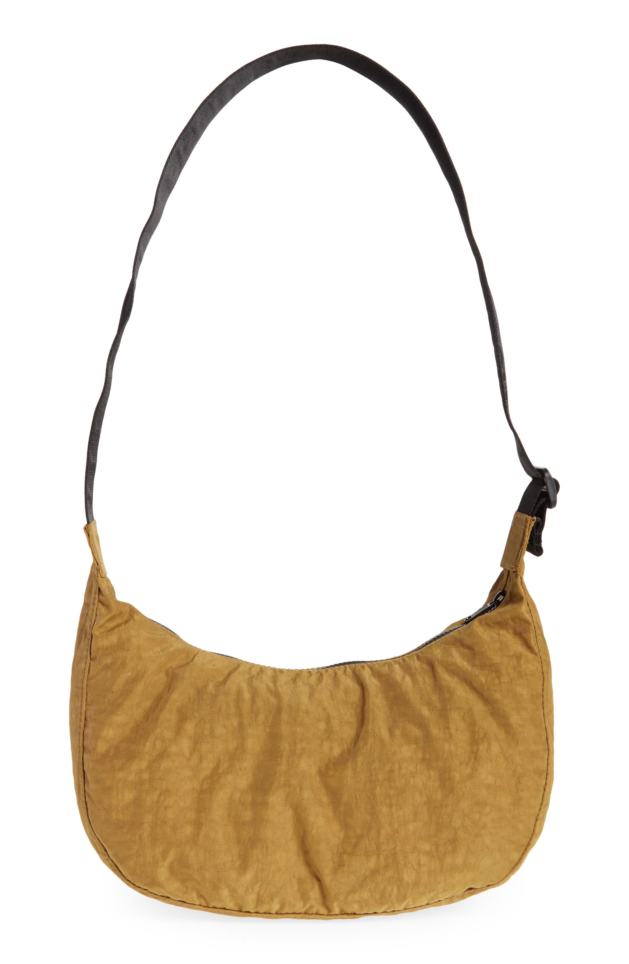 Medium Crescent Nylon Canvas Shoulder Bag, Alternate, color, MOSS