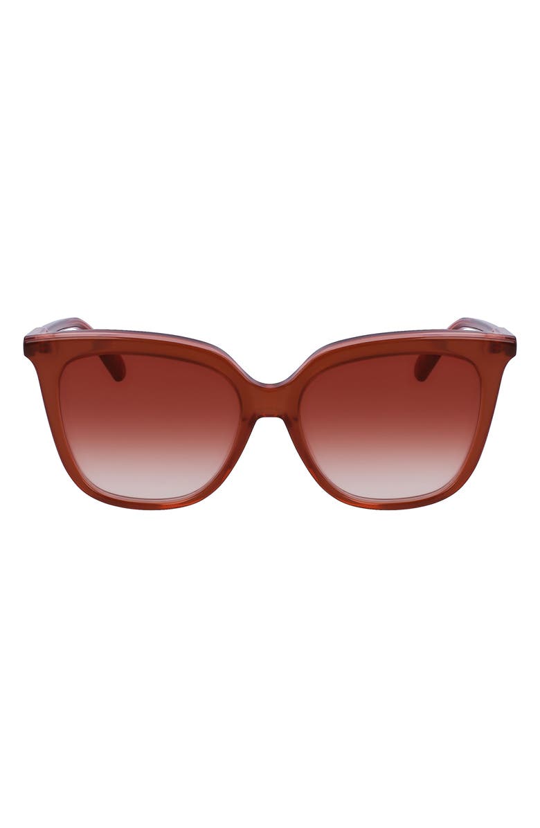 Longchamp 53mm Rectangular Sunglasses, Main, color, Brown/ Rose