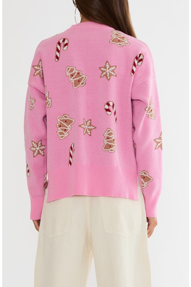 Callie Holiday Sweater, Alternate, color, PINK MILK AND COOKIES