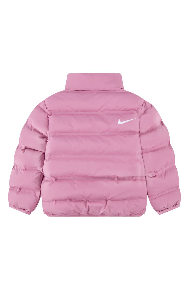 Nike Kids' Wrap Swoosh Debossed Quilted Puffer Jacket, Alternate, color, Magic Flamingo