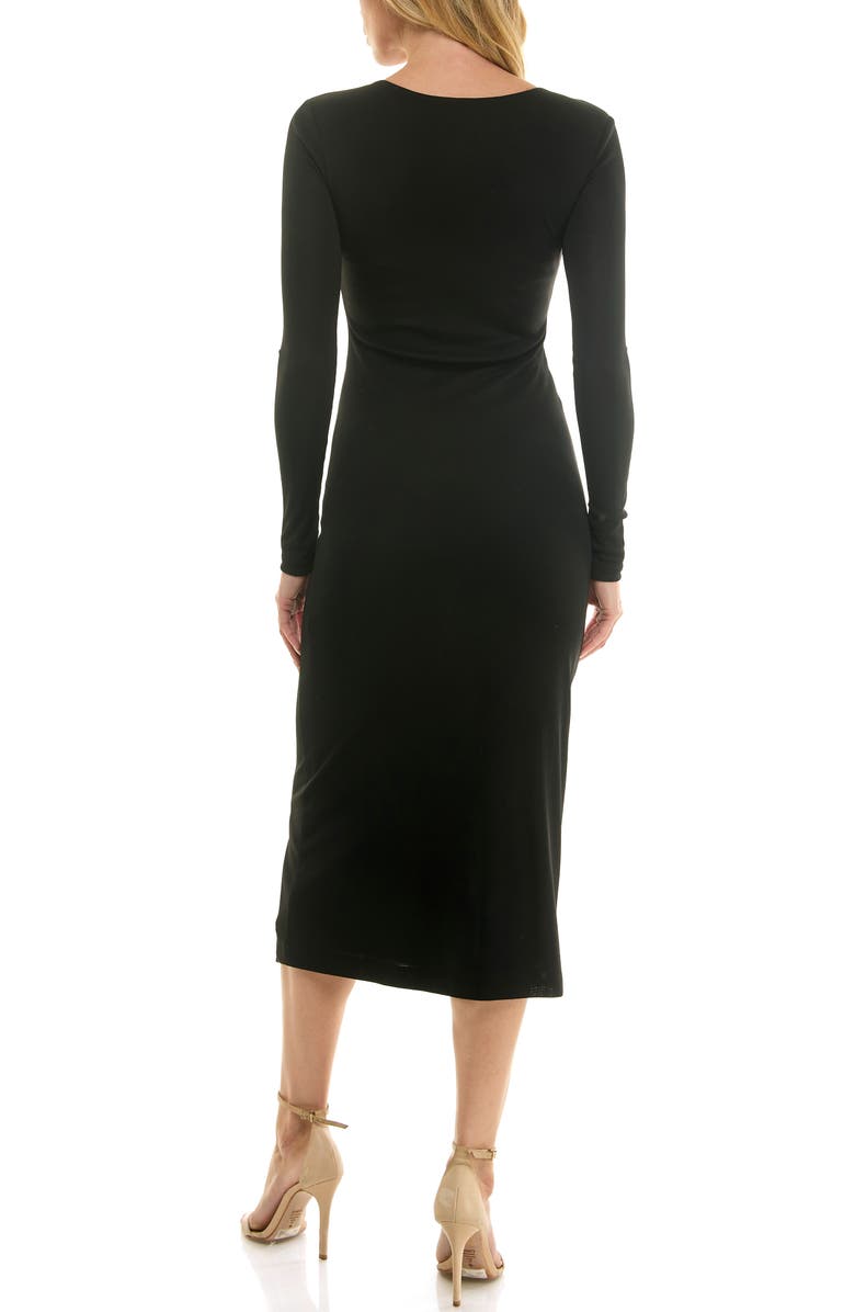 Socialite Long Sleeve Body-Con Dress, Alternate, color, Black