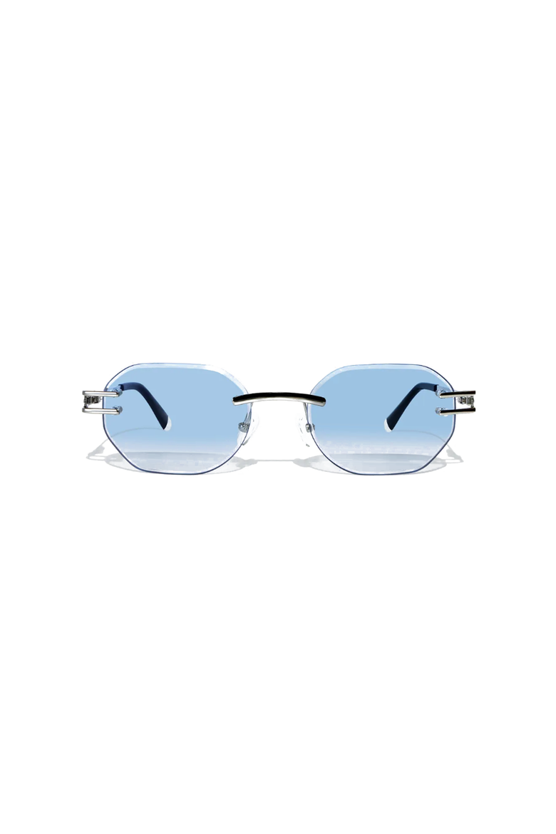 Emil 54mm Rimless Sunglasses, Main, color, Blue