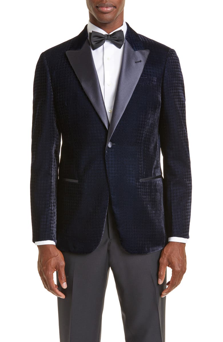 Emporio Armani Houndstooth Velvet Dinner Jacket | Nordstrom