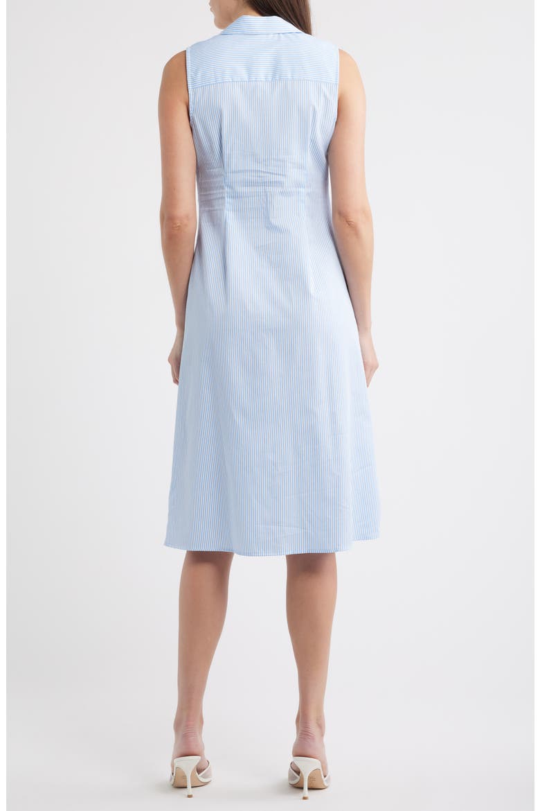 Twist Detail Sleeveless Cotton Shirtdress, Alternate, color, AIRY BLUE