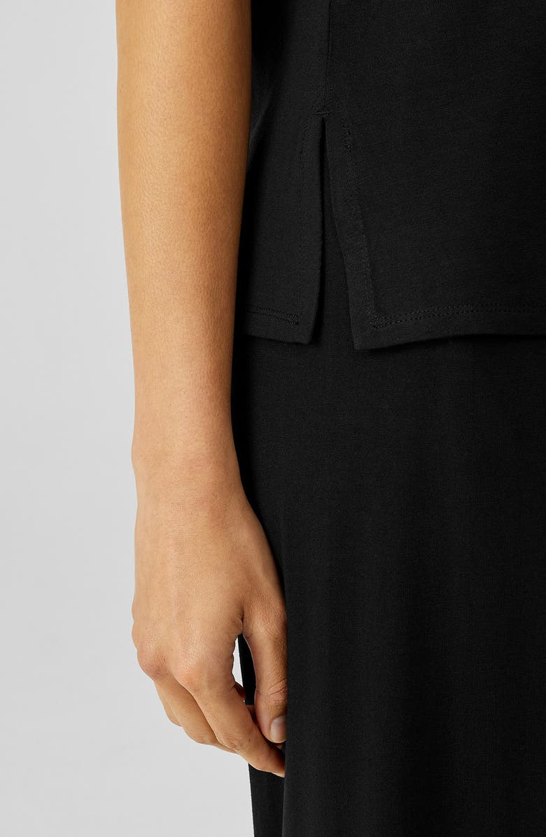 Eileen Fisher Jewel Neck Jersey Tank, Alternate, color, Black