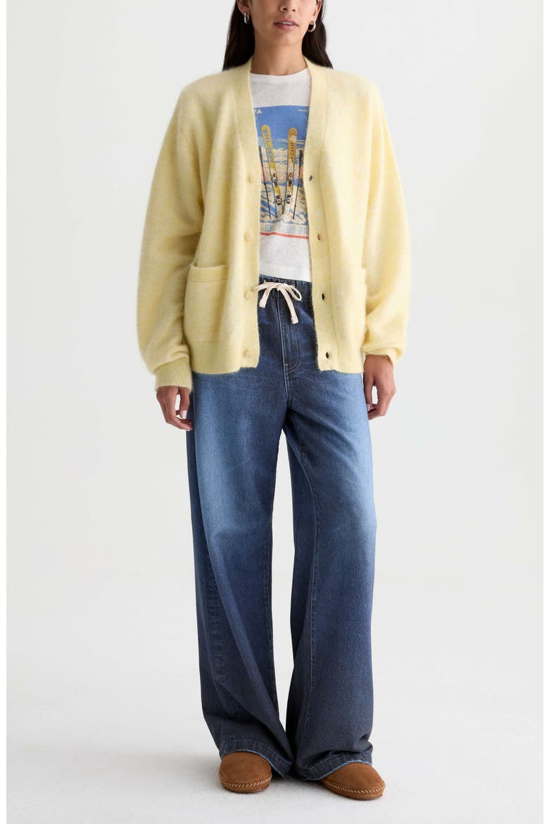 Josiah Mohair & Wool Blend Cardigan, Alternate, color, SUNLIGHT YELLOW
