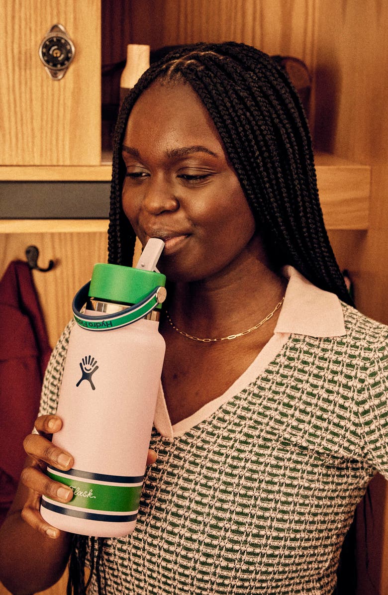 Hydro Flask 32-Ounce Wide Mouth Flex Straw Cap Water Bottle, Alternate, color, Campus Pink