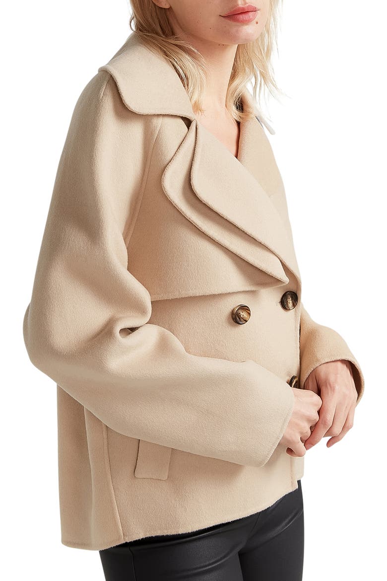 I'm Yours Wool Blend Peacoat, Alternate, color, PALE OAT