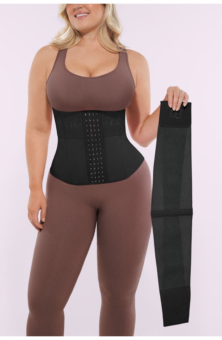 Shapellx NeoSweat AirSlim Convertible 2-in-1 Latex Waist Trainer, Alternate, color, Black
