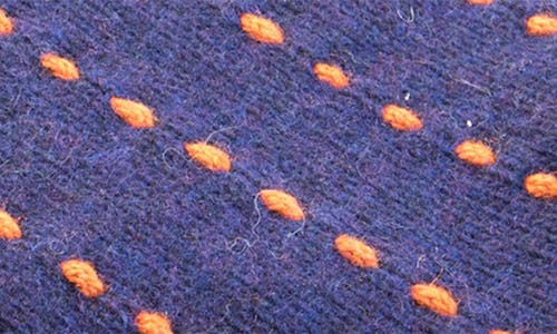 Portolano Contrast Stitch Wool Blend Gloves In Purple