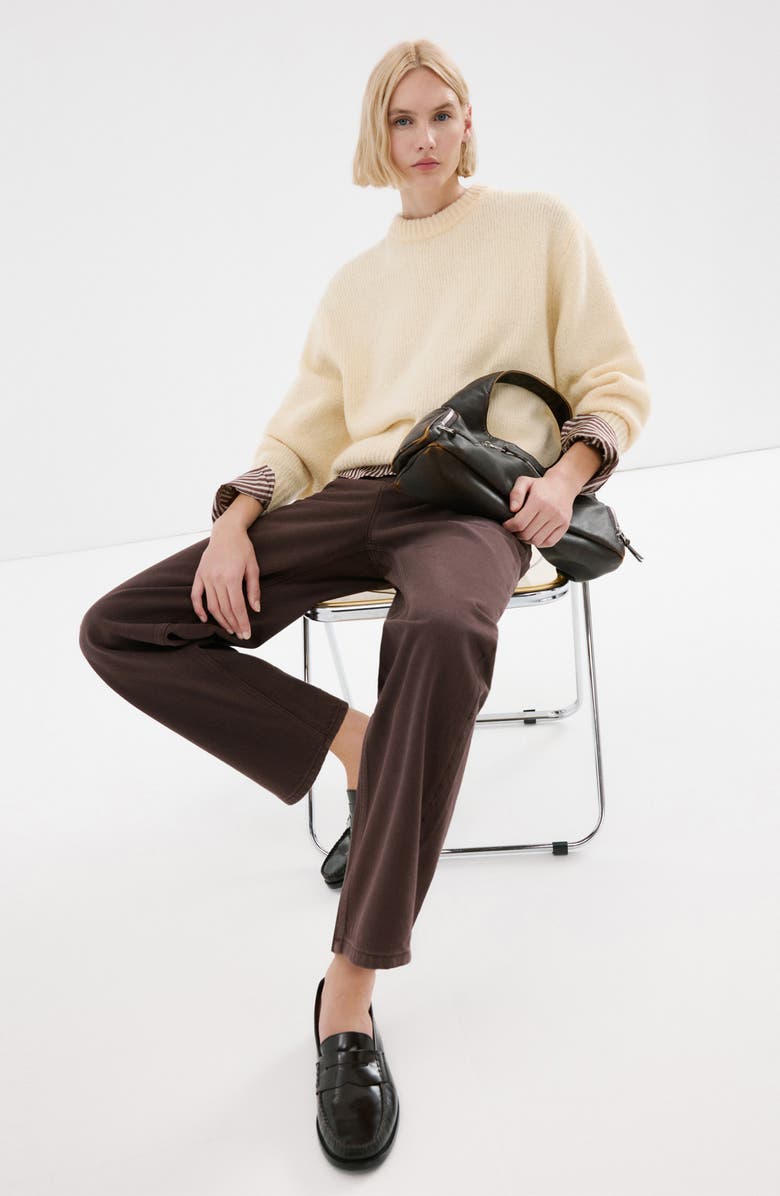 MANGO High Waist Barrel Jeans, Alternate, color, Chocolate