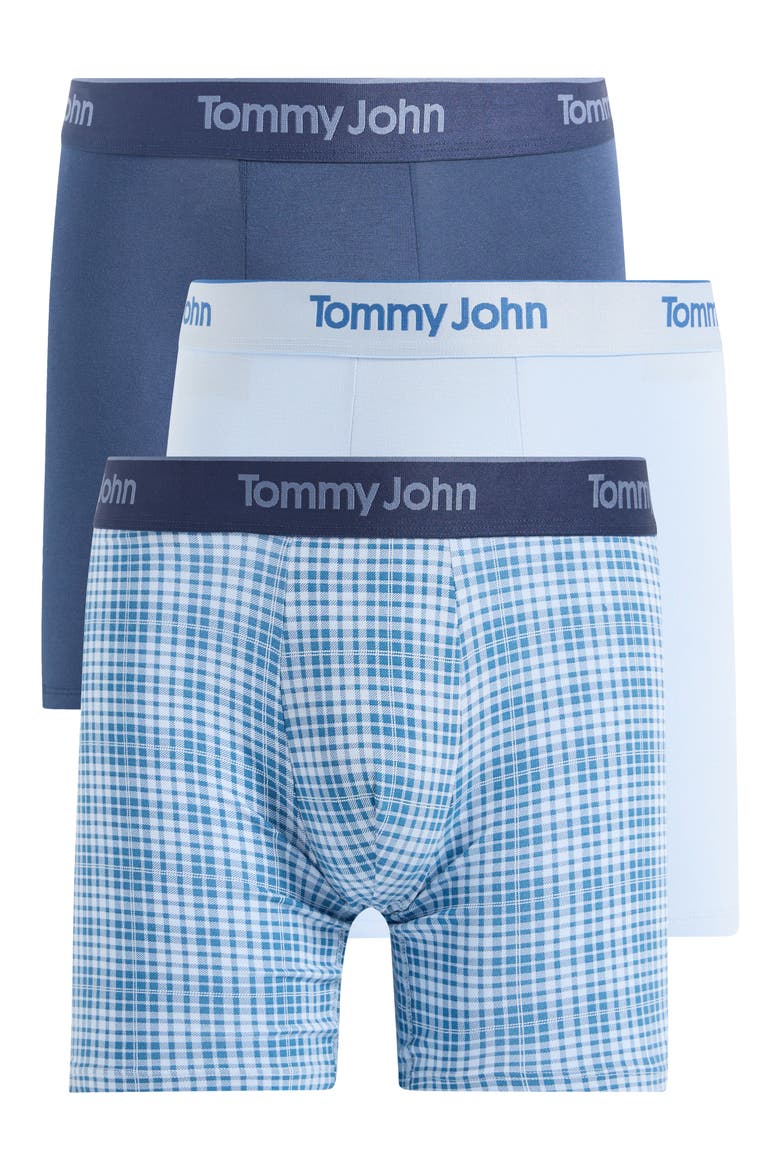 3-Pack Second Skin 6-Inch Stretch Modal Boxer Briefs, Main, color, DB/SKYWAY/FLANSKYWY