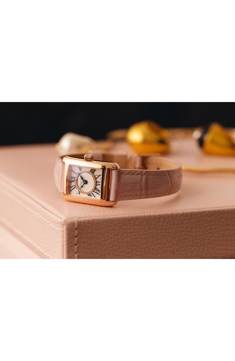 FREDERIQUE CONSTANT Classic Leather Strap Watch, 21mm x 23mm, Alternate, color, 