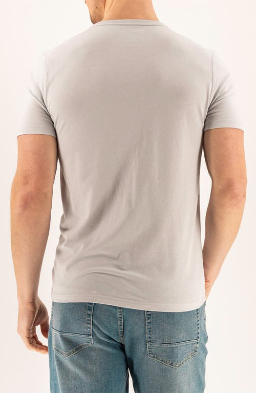 Devil-dog Dungarees Burnout Short Sleeve Henley In Quiet Gray