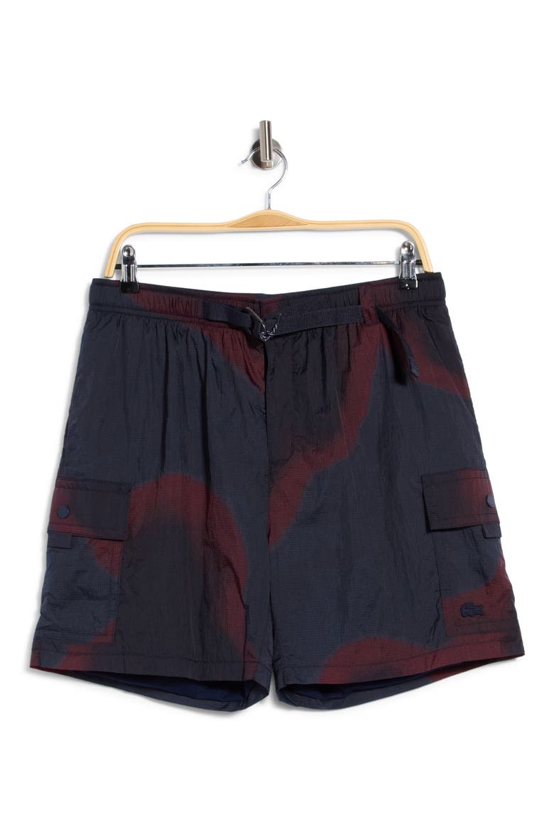 Printed Woven Shorts, Main, color, NAVY BLUE/ FALCON/ EXPRESSO
