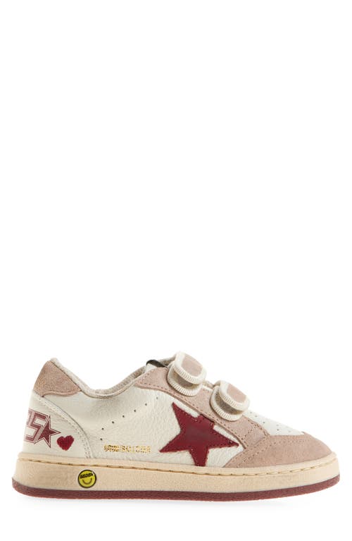 Golden Goose Kids' Ball Star Sneaker In White/red/pink