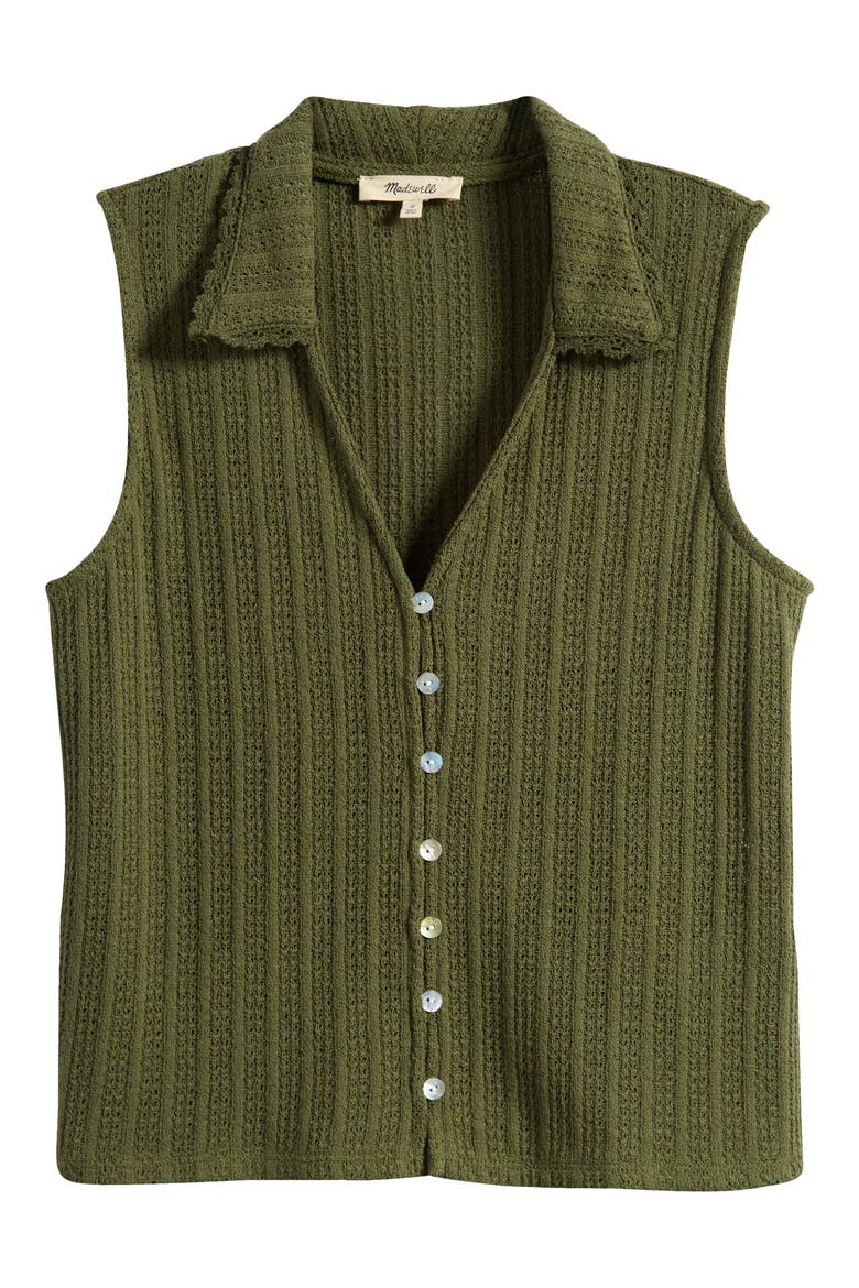 Knit V-Neck Sweater Vest, Alternate, color, LAUREL GREEN