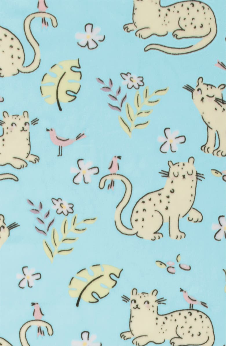 Munki Munki Kids' Jungle Kitties Fitted Two-Piece Pajamas, Alternate, color, Light Blue