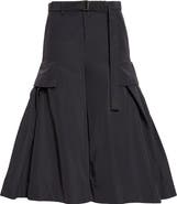 Sacai Bonding Faille Wide Leg Pants