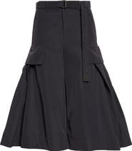 Sacai Bonding Faille Wide Leg Pants