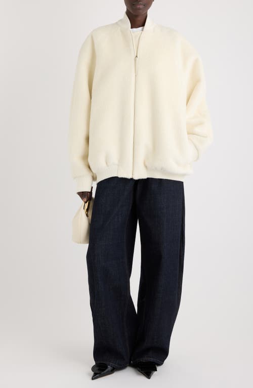 Jacquemus Le Blouson Pilu Alpaca & Virgin Wool Blend Bomber Jacket In Neutral