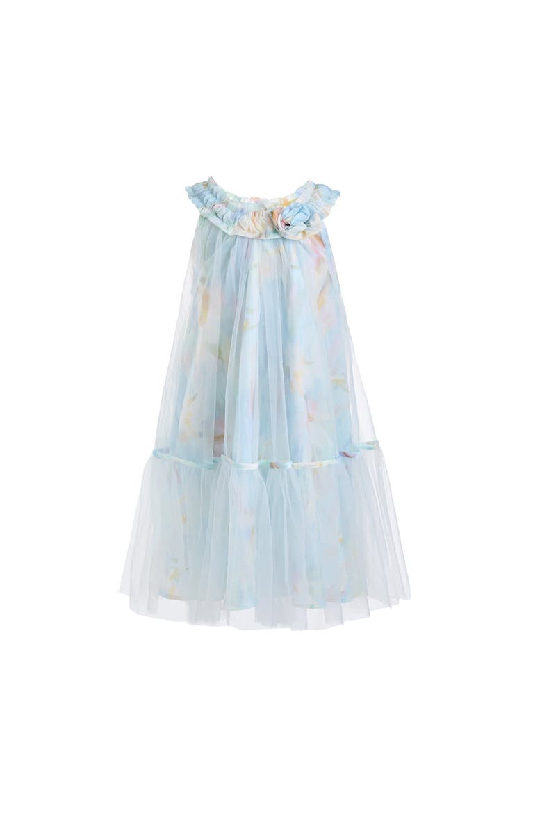Rosamira Floral Tulle Dress, Main, color, Light Blue