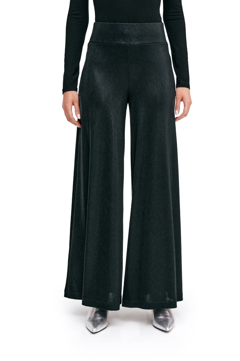 Georgia Metallic Wide Leg Pants, Main, color, ONYX