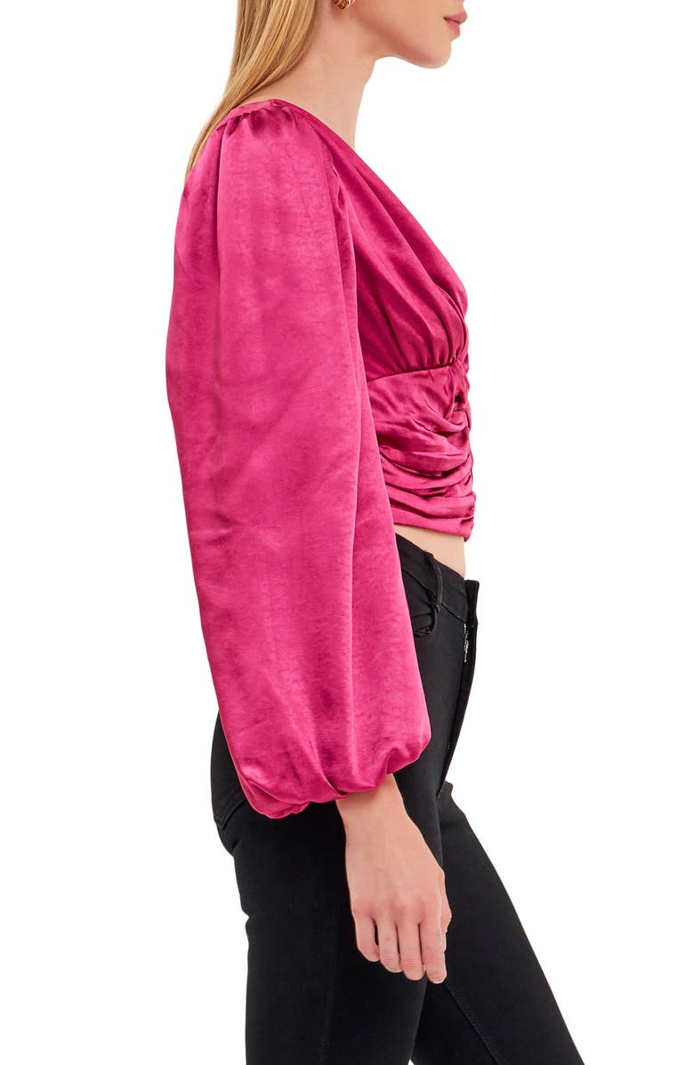 Endless Rose Ruched Satin Crop Top, Alternate, color, 