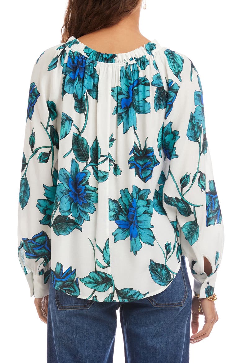 Floral Gathered Neck Peasant Top, Alternate, color, FLORAL PRINT