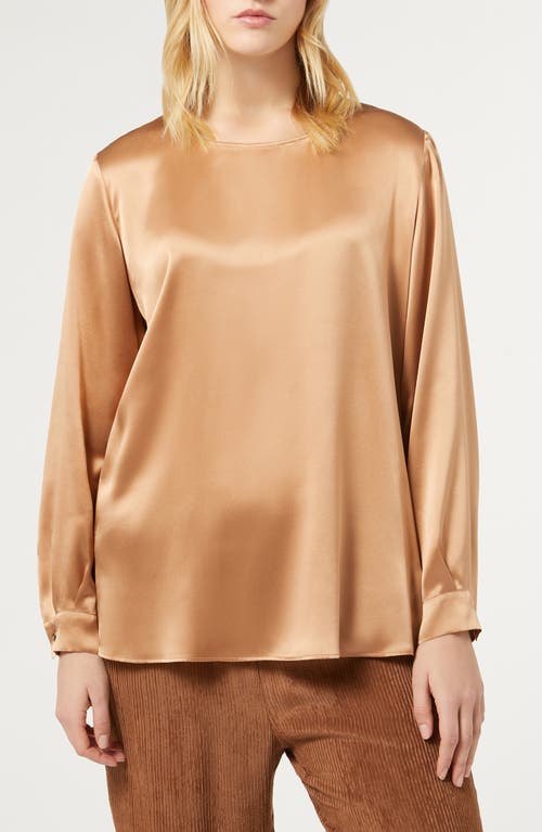 Marina Rinaldi Ottelia SIlk Top in Red Orange 