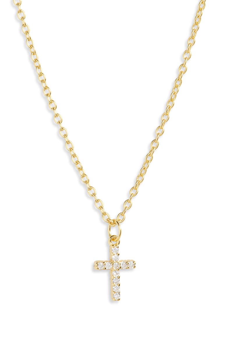 ARGENTO VIVO Pavé Cubic Zirconia Cross Choker Necklace, Main, color, 