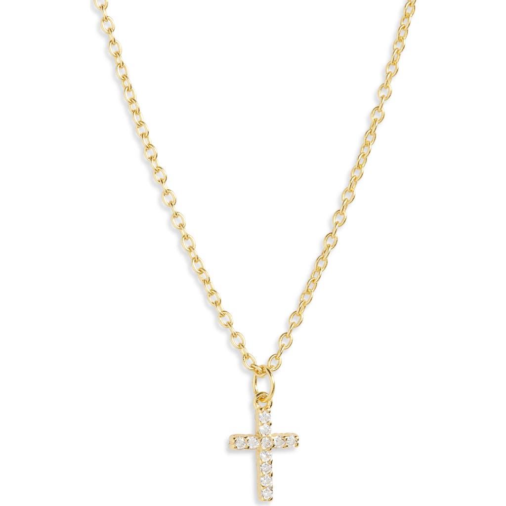 Argento Vivo Pavé Cubic Zirconia Cross Choker Necklace In Gold