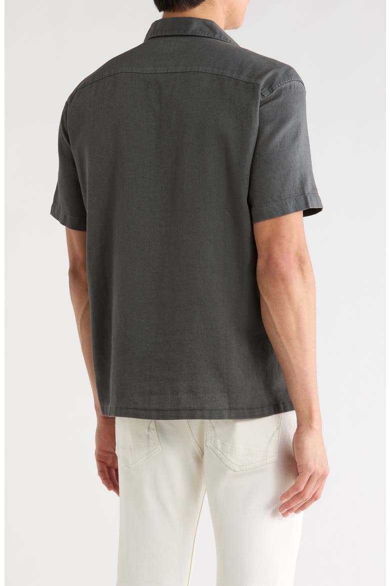 Hemp Blend & Organic Cotton Camp Shirt, Alternate, color, WASHED CHARCOAL
