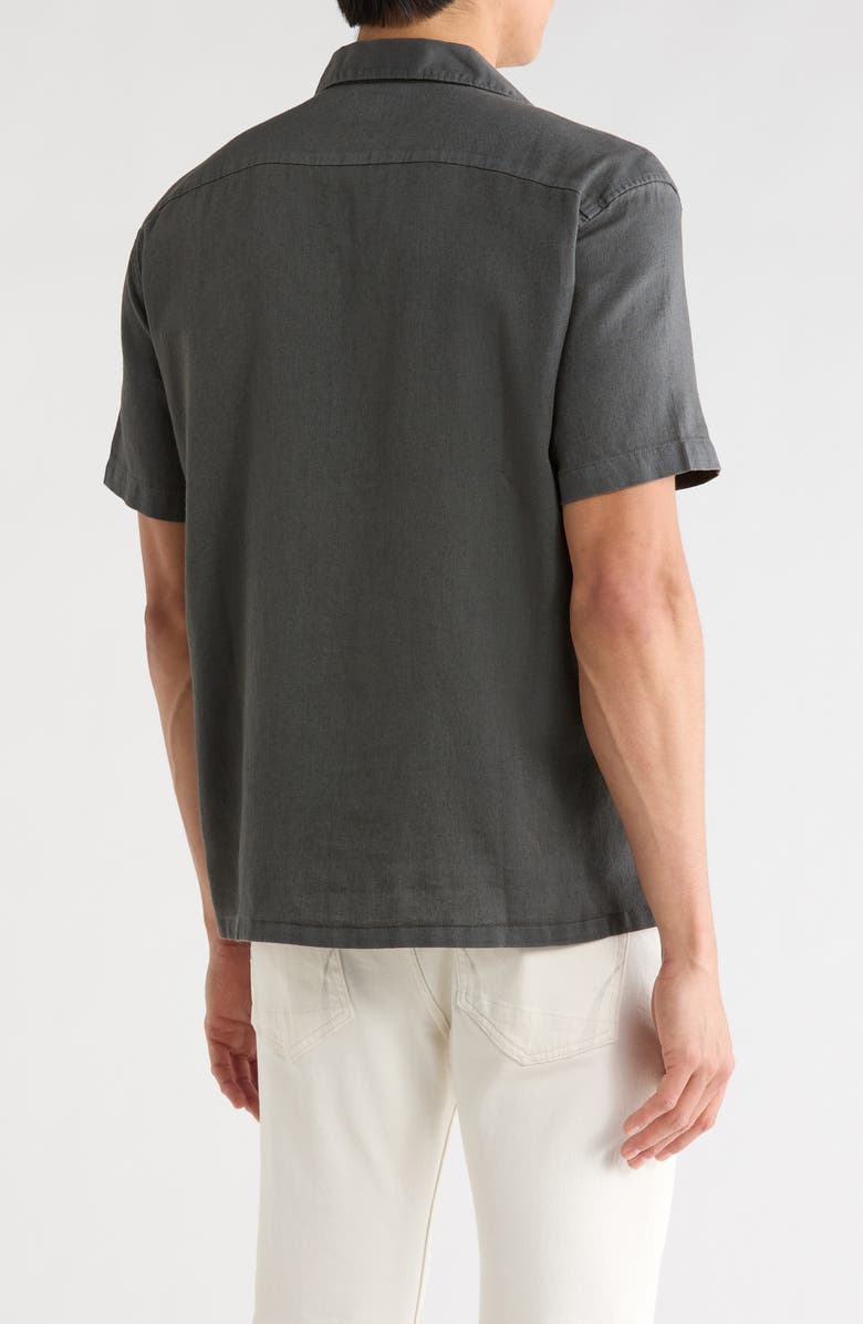 Faherty Hemp Blend & Organic Cotton Camp Shirt, Alternate, color, Washed Charcoal