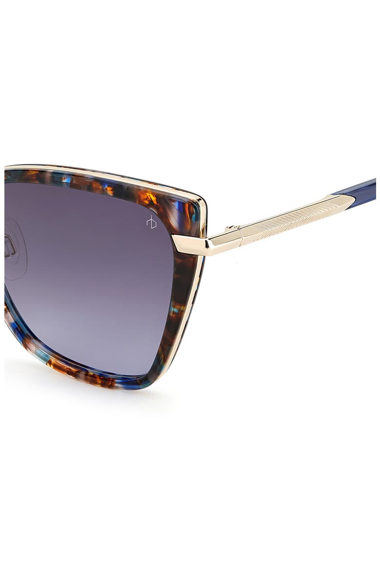 56mm Gradient Cat Eye Sunglasses, Alternate, color, BLUE HAVANA / GREY SHADED