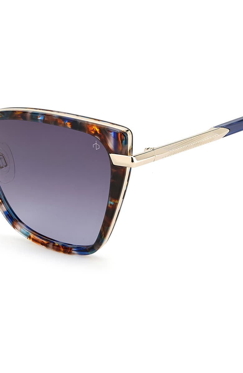 rag & bone 56mm Gradient Cat Eye Sunglasses, Alternate, color, Blue Havana / Grey Shaded
