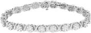 Haus of Brilliance 14K White Gold 4 7/8 Cttw Round Diamond Cluster Tennis Bracelet