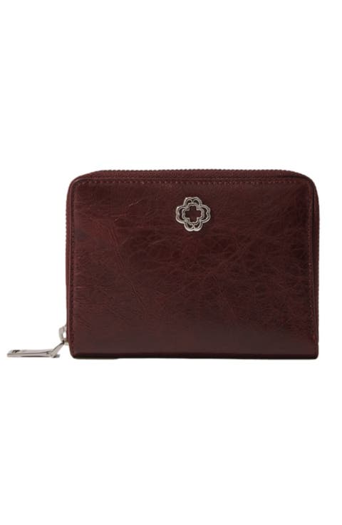 Crackled leather wallet