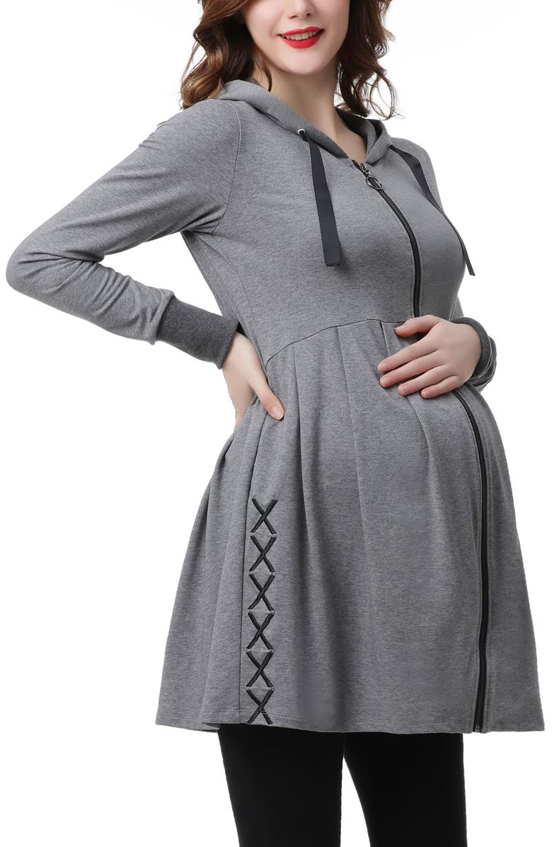 Kimi & Kai Malory Maternity/Nursing Babydoll Hoodie, Alternate, color, 