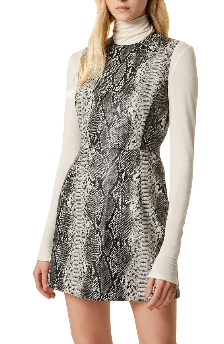 French Connection Snake Print Sleeveless Minidress, Alternate, color,