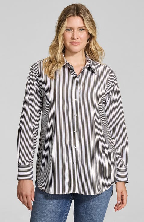 No Iron Oversized Poplin Extra Long Tunic