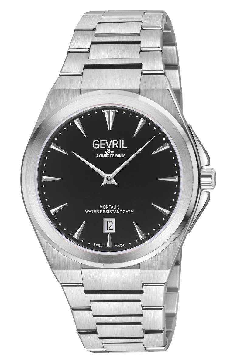 GEVRIL Montauk Bracelet Watch, 40mm, Main, color, Silver
