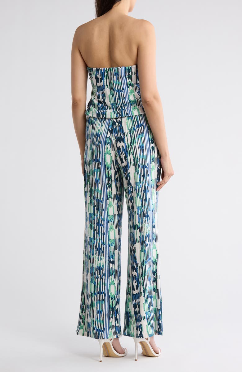 Tart Val Strapless Wide Leg Jumpsuit, Alternate, color, Ocean Ikat