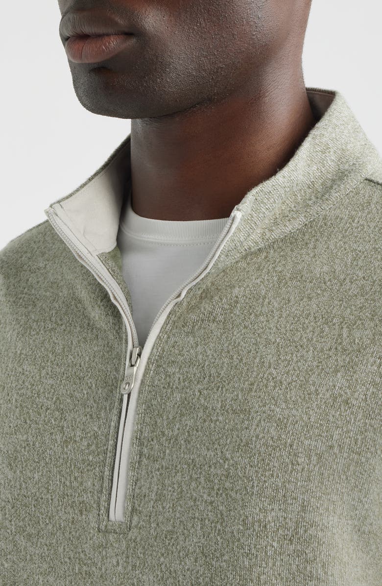 Scott Barber Marled Sweater Knit Quarter Zip Pullover, Alternate, color, Agave