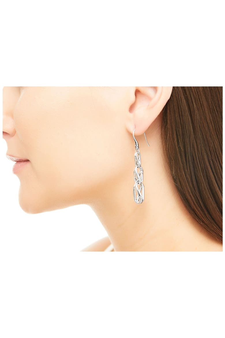 Silver Bamboo Drop Earrings, Alternate, color, SILVER