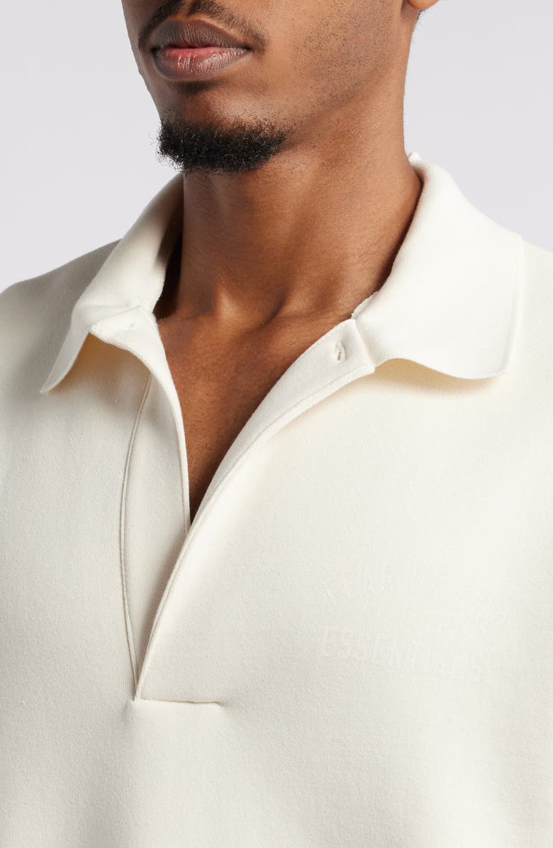 Fear of God Essentials Gender Inclusive Cotton Blend Polo Sweatshirt, Alternate, color, Shell