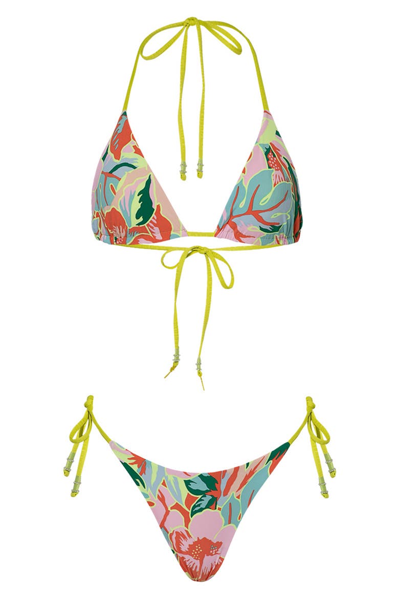 Balmy Reversible Triangle Bikini Top, Alternate, color, GREEN