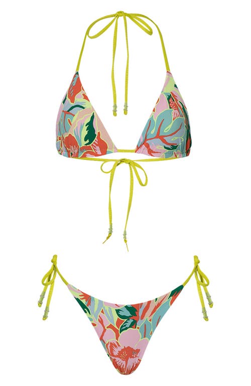 Maaji Balmy Reversible Triangle Bikini Top In Green
